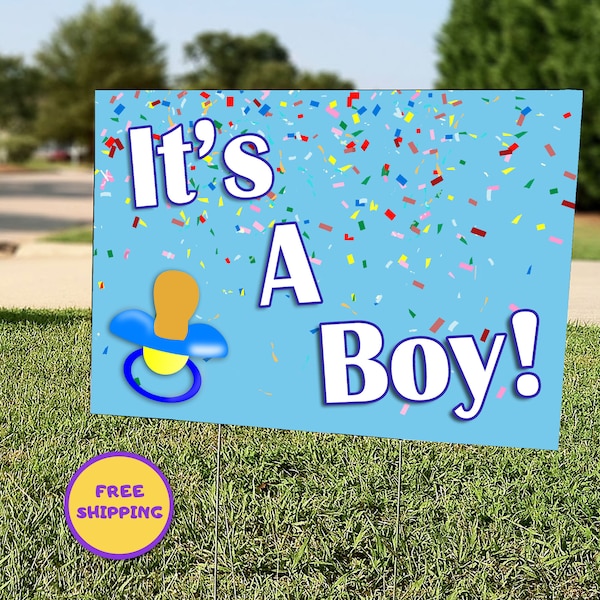 It's A Boy Yard Sign, Birth Announcement Yard Sign, Gender Reveal Lawn Sign, Welcome Home Newborn, Outdoor Baby Sign, Drive By Parade