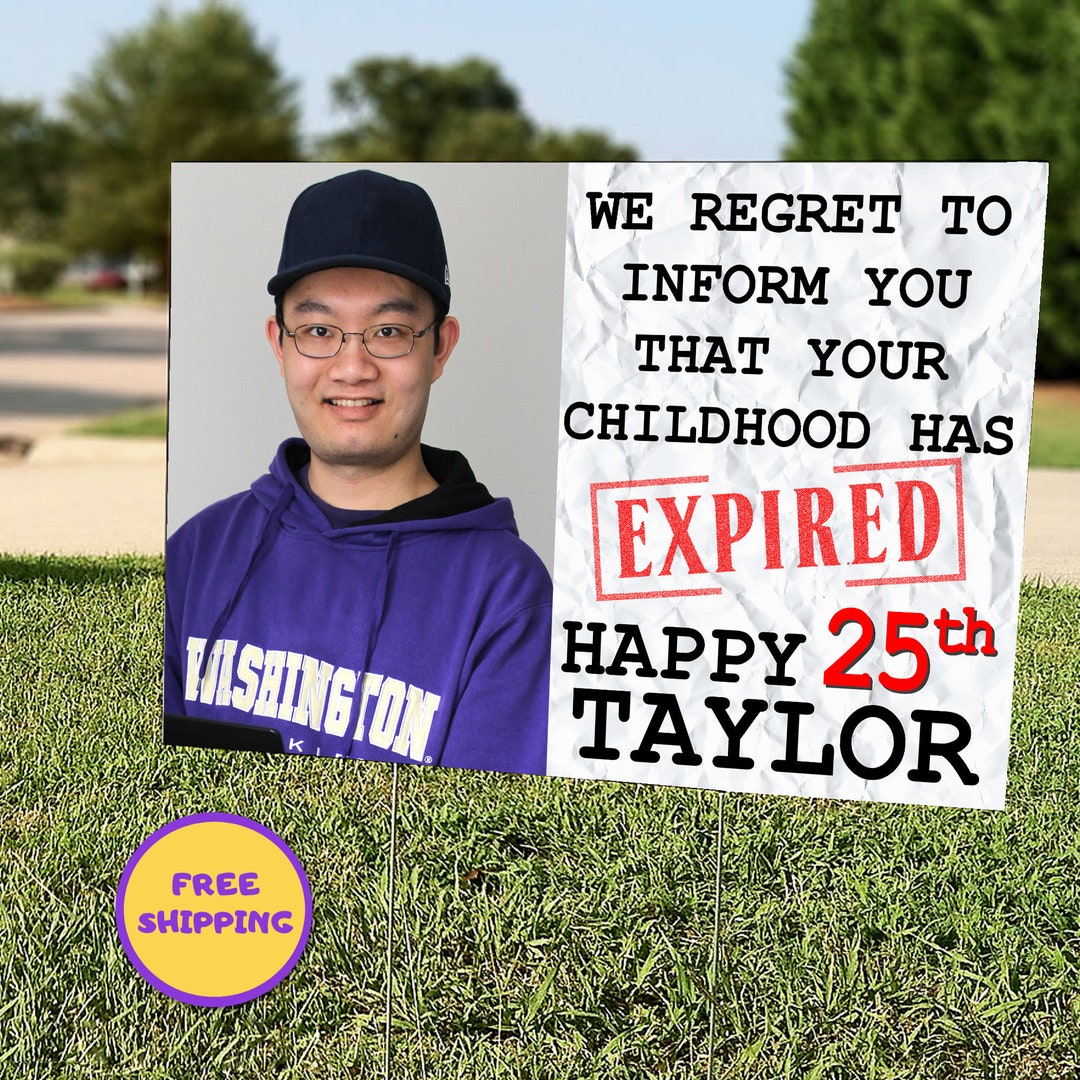 Funny Happy Birthday Yard Sign With Photo Drive by Birthday Etsy