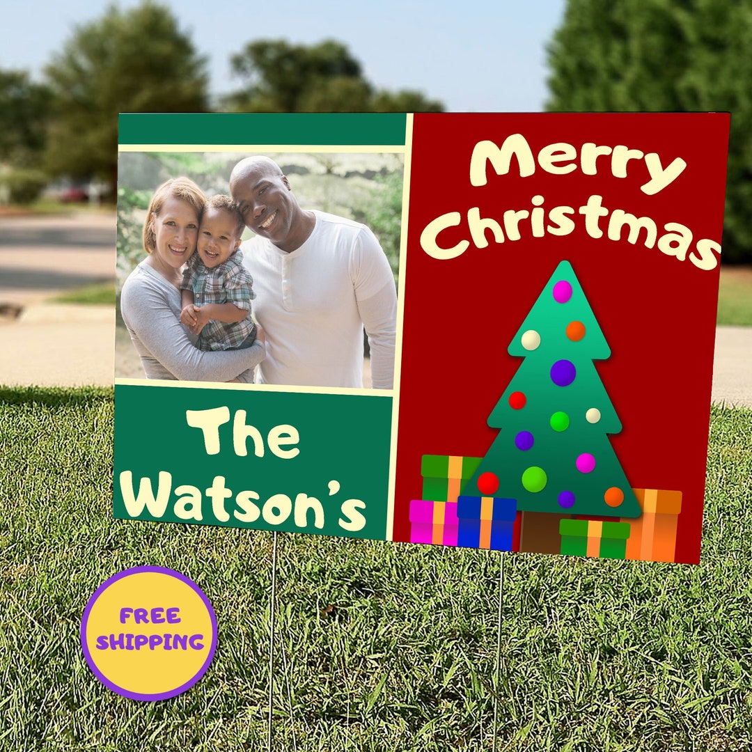 Personalized Christmas Yard Sign Custom Christmas Lawn Sign Etsy
