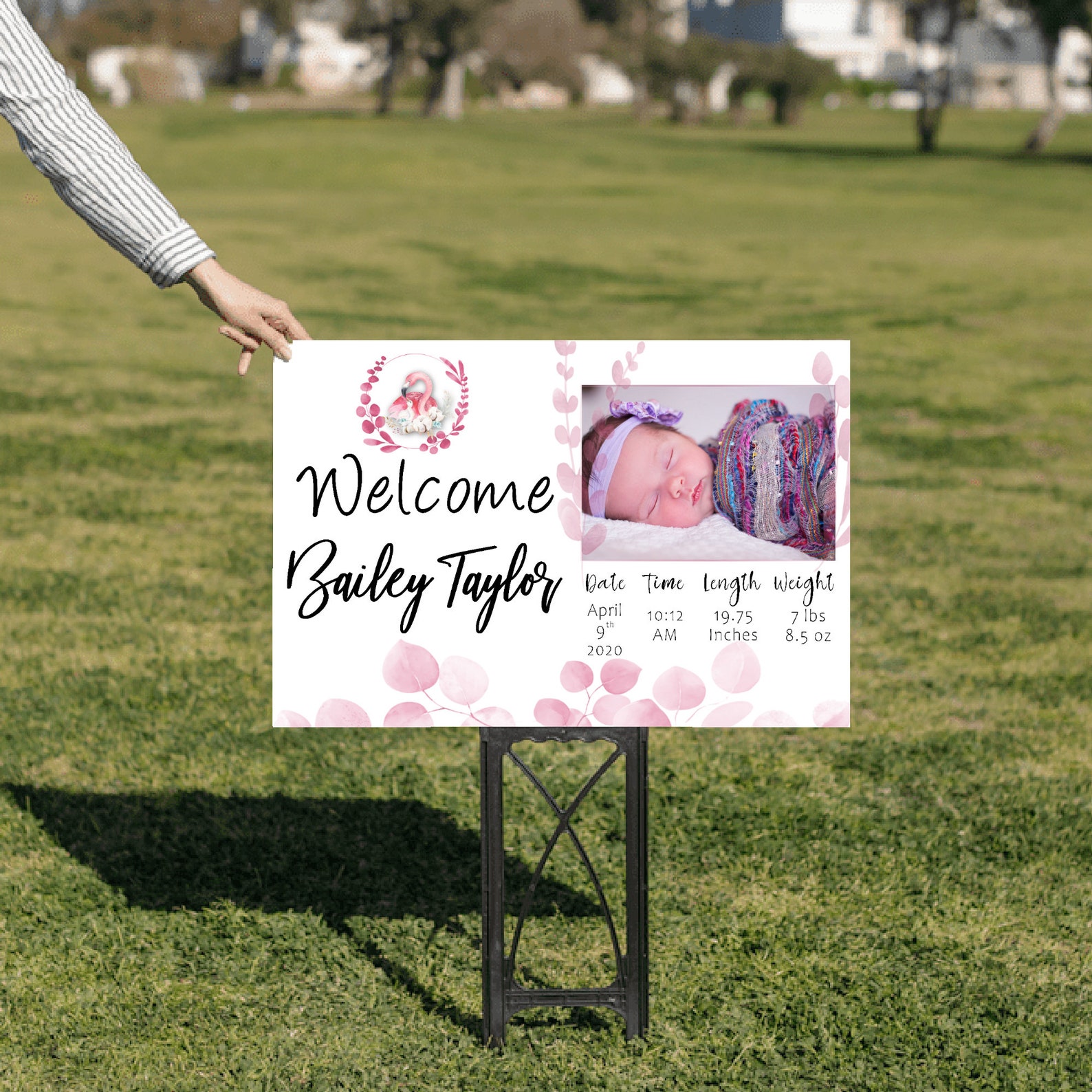 New Baby Yard Sign Birth Announcement Yard Sign Gender Etsy