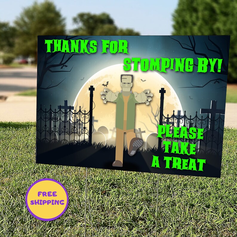 Halloween Yard Sign Social Distancing Halloween Yard Sign Etsy