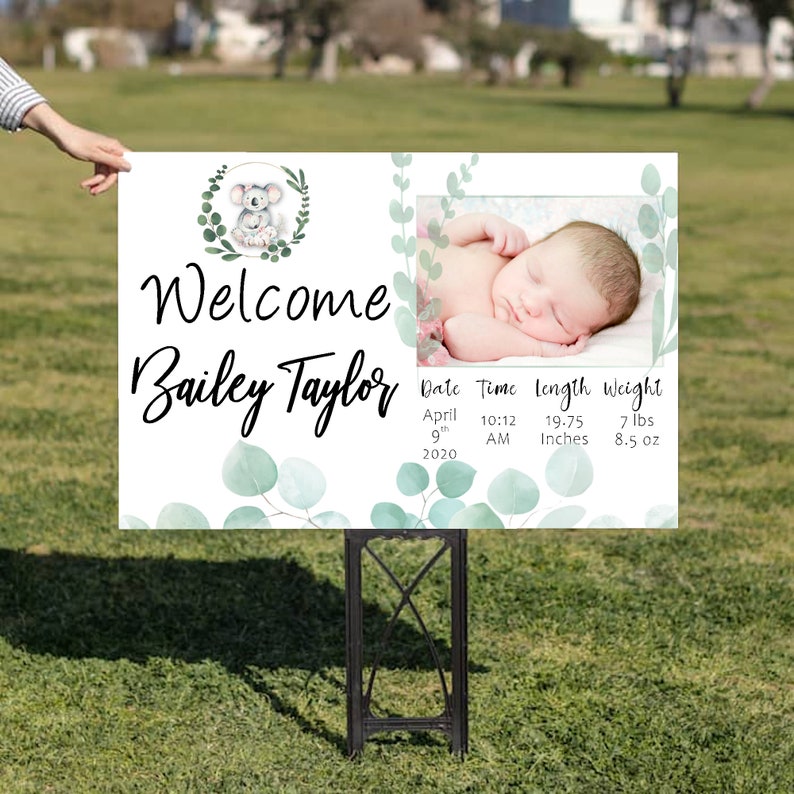 New Baby Yard Sign Birth Announcement Yard Sign Gender Etsy
