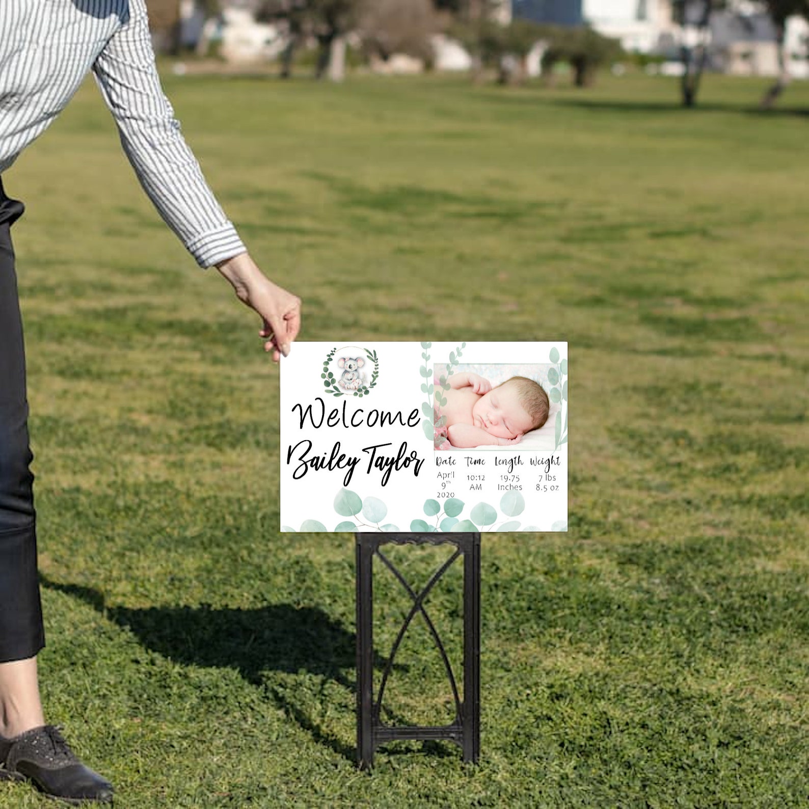 New Baby Yard Sign Birth Announcement Yard Sign Gender Etsy