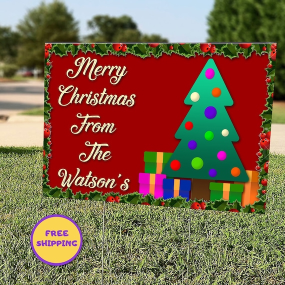 Custom christmas yard signs Clearance