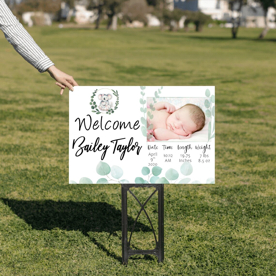 New Baby Yard Sign Birth Announcement Yard Sign Gender Etsy