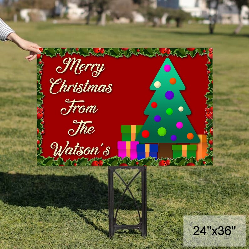 Personalized Christmas Yard Sign Custom Christmas Lawn Sign Etsy