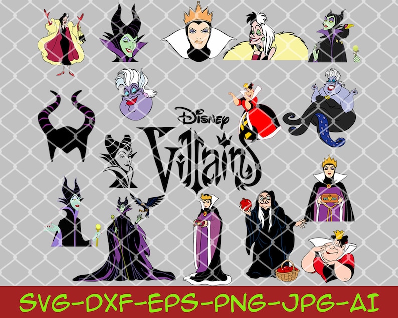 Disney Villains SVG bundle Eps Dxf Png files Ursula svg | Etsy