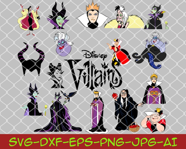 Disney Villains SVG bundle Eps Dxf Png files Ursula svg | Etsy