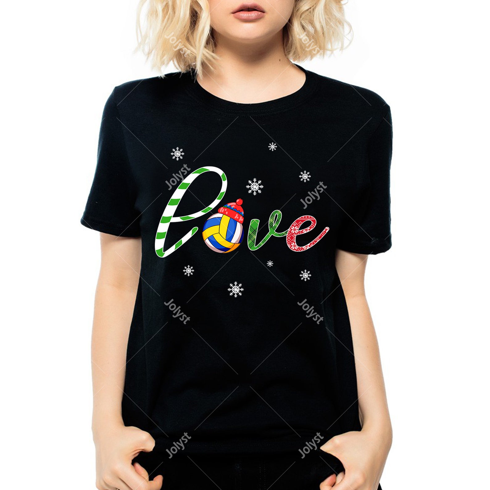 Love Christmas Volleyball Player Shirt PNG File Xmas Santa Hat Etsy