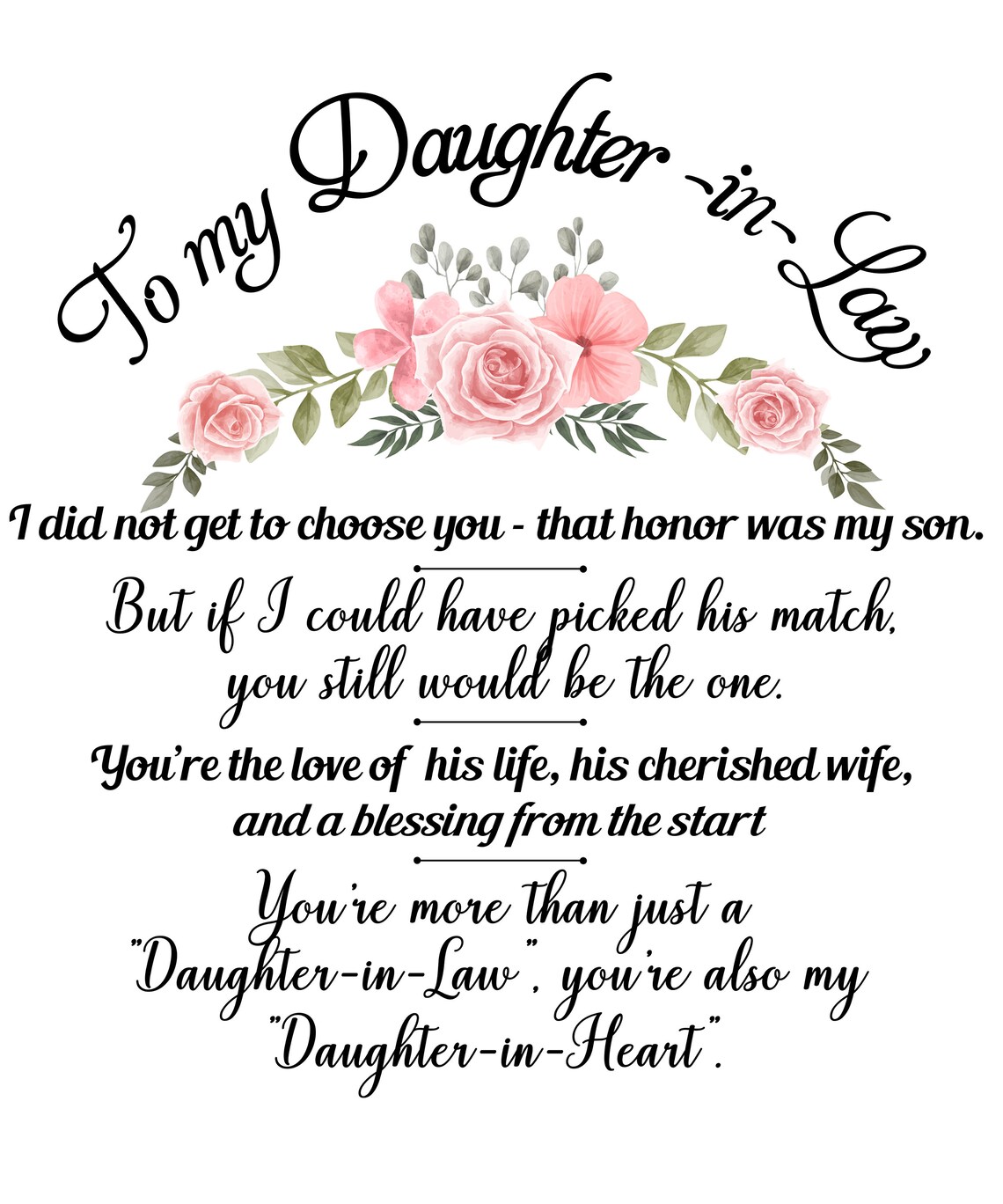 Best Flowers Daughter In Law PNG File From Mother In Law Etsy