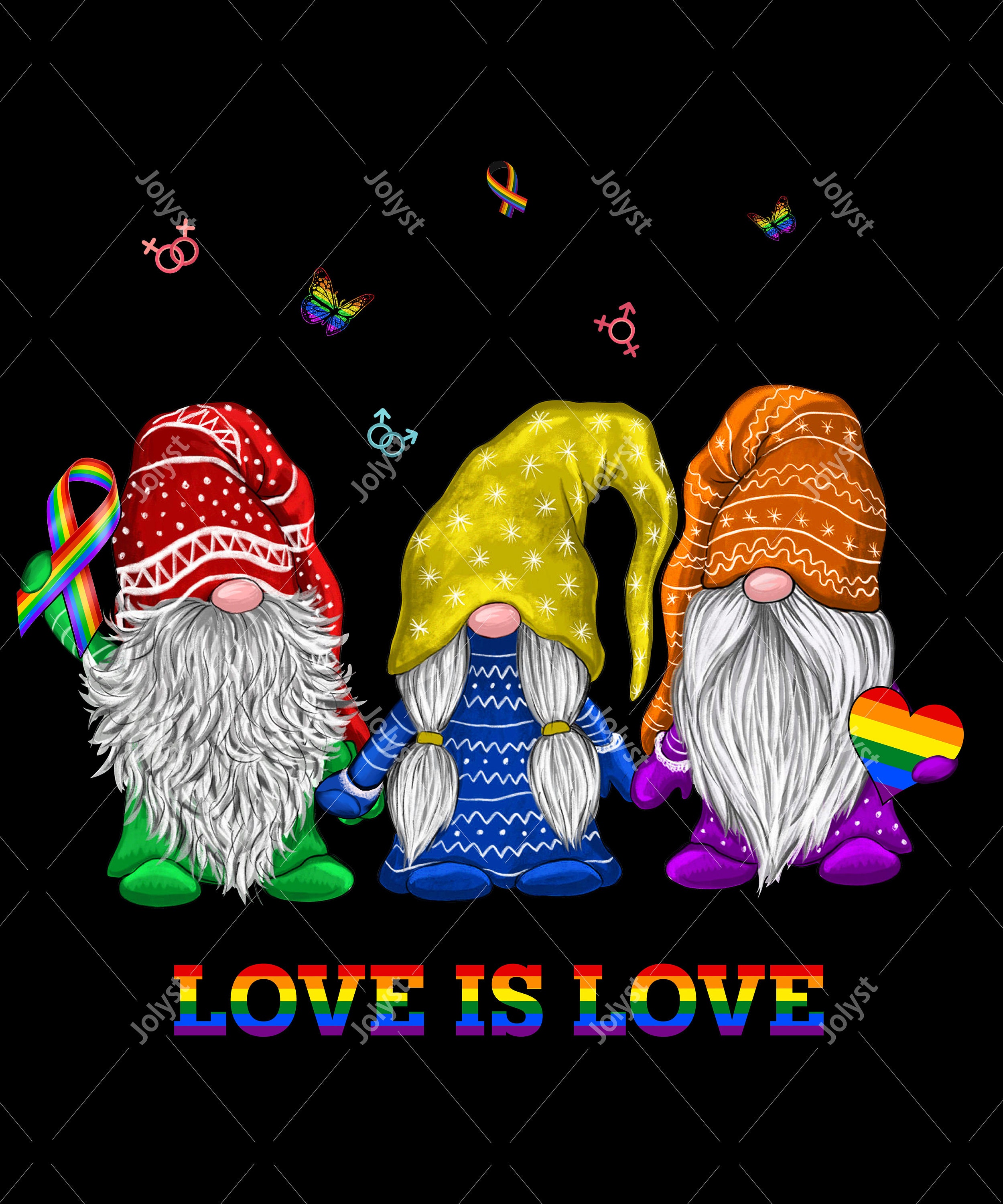 Best LGBT Gnomes Rainbow Flag Pride Shirt PNG File Love Peace | Etsy