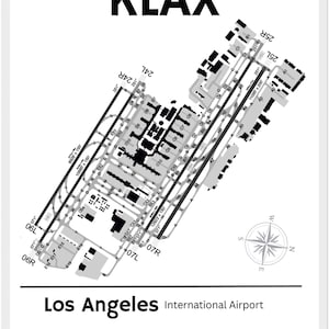 Custom Airport Diagram – Framed Poster | Choose Any Airport  Around the World | Black or White Theme | DIY Pilot Gift