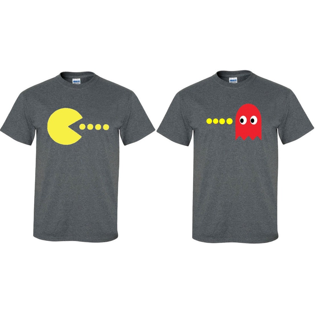 Couples Matching T-Shirts Pac-man & Ghost Classic Video | Etsy