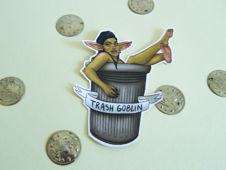 Trash Goblin Sticker Dnd Fantasy Goblin Sticker Etsy