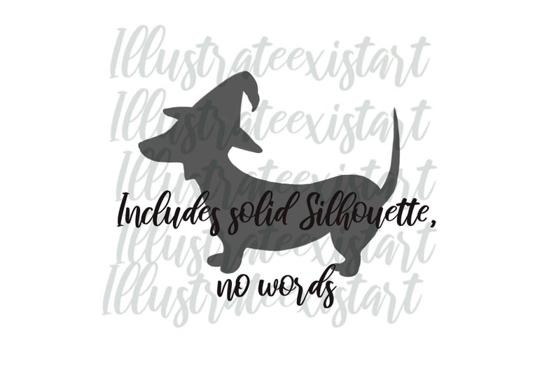 Download Halloween Weenie Dachshund Dog Witch Hat SVG PNG DXF ...