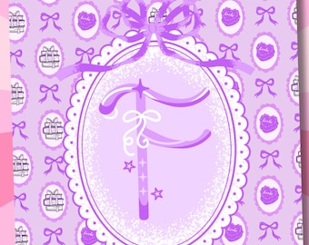 Letter F Kindle Insert, Cute Girlie Printable Cover, Kindle Insert Paperwhite, Kindle Stickers, Purple Kindle, Coquette Kindle