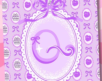 Letter Q Kindle Insert, Cute Girlie Printable Cover, Kindle Insert Paperwhite, Kindle Stickers, Purple Kindle, Coquette Kindle