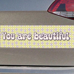 You Are Beautiful automagneet ~ autobumpersticker ~ schattige auto ~ retro autobumpersticker ~ cadeau voor haar ~ kerstcadeau