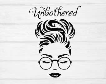 Ragazza nera imperturbabile SVG magica, donna con occhiali Clipart (download digitale)