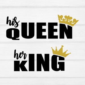 Her king svg, his queen svg, black queen svg, black king svg,married svg,couple svg,husband svg,wife svg,svg cut files for Cricut,Silhouette
