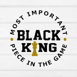 Svg Black King, homme noir svg, svg afro-américain, svg histoire des noirs, svg fête des pères, fichiers svg père noir pour silhouette cricut