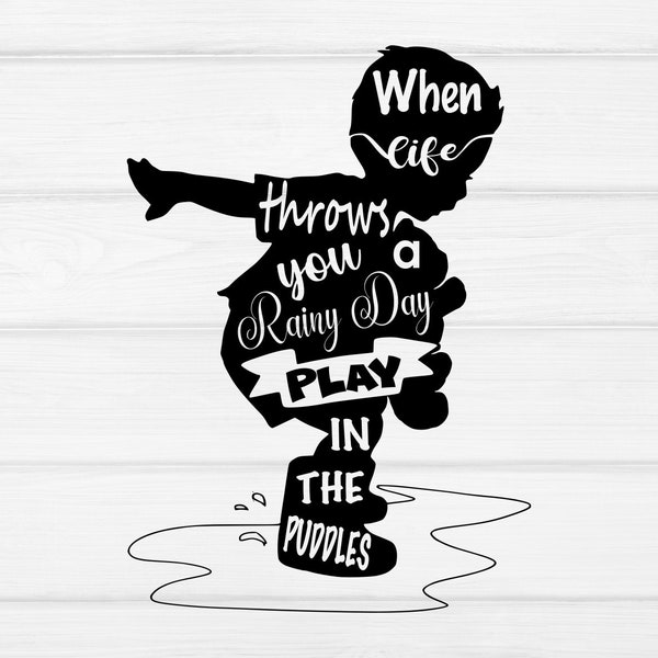 When life throws you a rainy day play in the puddles svg,life svg,play svg,black woman svg,black magic girl,svg files for Cricut,Silhouette