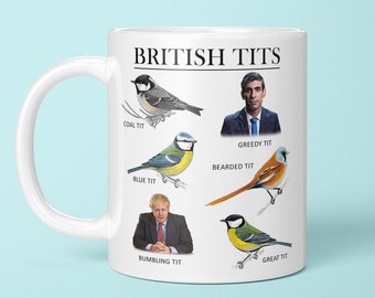 Funny Gift Ideas British Tits Boris Johnson Rishi Sunak Mug | 2024 Gifts For Him | Funny Political Birthday Gift For Her | BB241