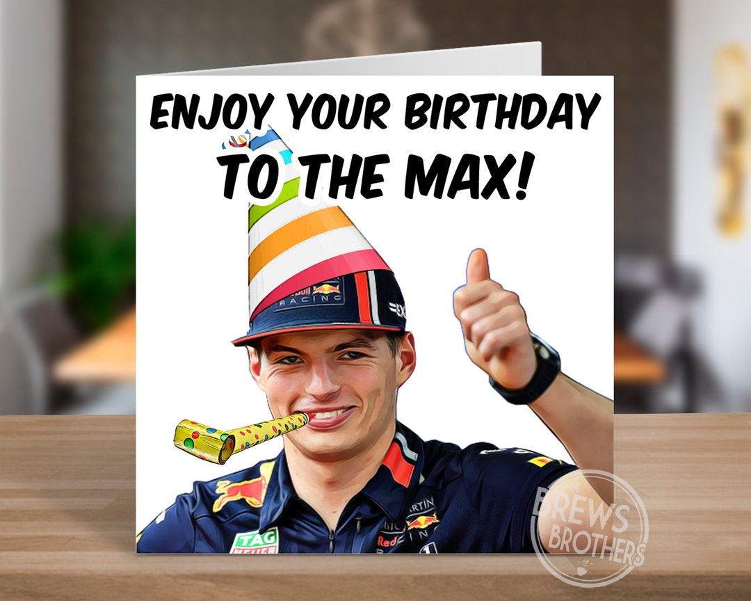 Max Verstappen F1 Formula 1 Birthday Card Racing Gift Ideas Funny Cards