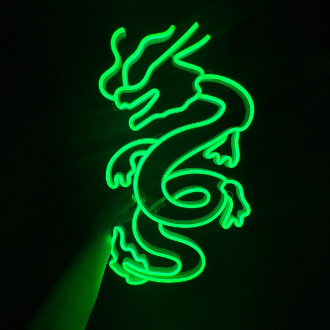 Chinese Dragon Neon Sign, Custom Led for Tattoo Artist, Wall Art