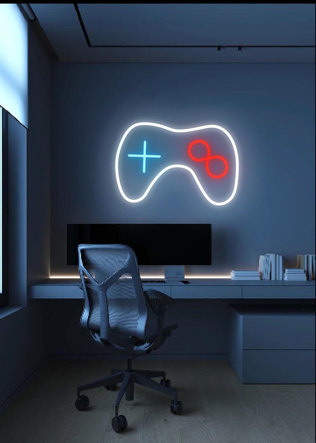 Game Controller LED Neon Light Fun Wall Art for Gamers Cool Room Decor ...