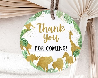 Safari Thank you tags, Thank yo for coming tags, Safari party Decorations, Safari gift tags, Jungle round 2"x2" Tags, DIGITAL DOWNLOAD -35K