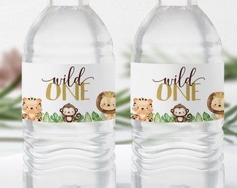 Safari Etiketten für Geburtstagskind, Safari Wasserflaschenetiketten, Safari 1