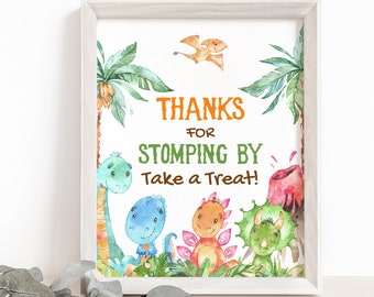 Thanks for Stomping By Sign, Dinosaur Thank you sign, Dinosaur party decor, Food table sign, Dino Birthday, Boy baby shower decoration - 08A