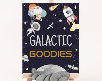 Galactic Goodies sign, Space Party Sign, Outer Space Birthday, Planets Table Sign, Astronaut Party, Dessert Table, Instant Download - 39C