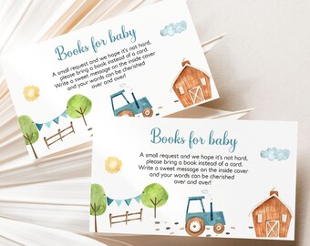 Books for baby request, Farm Baby shower invitation insert, Book request card, Barnyard baby shower, Bring a book instead of a card - 11f