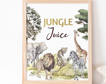 Jungle juice Birthday sign, Safari table sign, safari animals birthday decoration, Safari birthday, Jungle baby shower, Zoo party - 35I