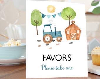 Tractor Favors Table sign, Tractor Table Sign, Farm party Decor, Tractor Birthday, Tractor baby shower decoration, Instant Download 11f