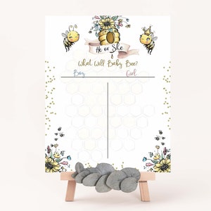 Bee Voting Sign, What will baby bee, Cast Your Vote poster, Gender Reveal vote board, Bee Baby Reveal Games, He or She, Boy or Girl 61A image 1