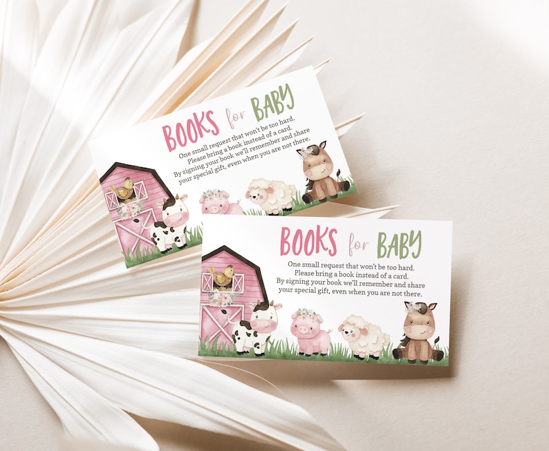 Books for Baby Request Floral Farm Baby Shower Invitation Etsy
