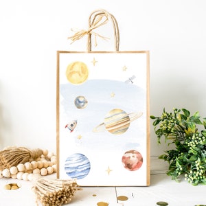 Label Space Bags, Planets-cadeauzakjes, verjaardagsdecoraties in de ruimte, omslag Galaxy Favor-tassen, goodiebags, Space-cadeauzakjes, Candy Bar 39B