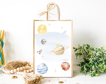 Space Bags Label, Planeten Geschenktüten, Weltraum Geburtstagsdekoration, Galaxy Favor Taschen bedecken, Goodie Bags, Weltraum Geschenktüten, Candy Bar 39B
