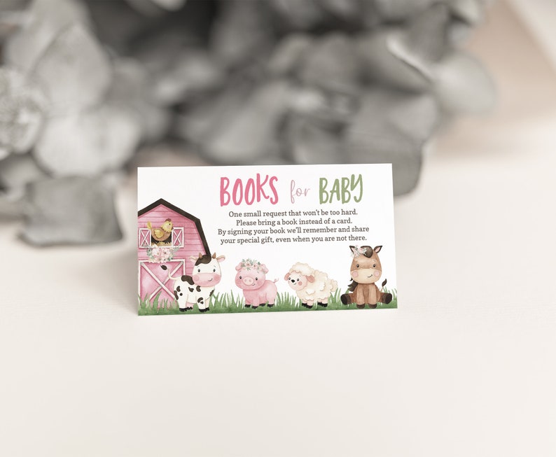 Books for Baby Request Floral Farm Baby Shower Invitation Etsy