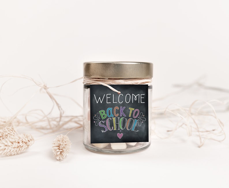Welcome Back to School Square Tags Printable Square - Etsy