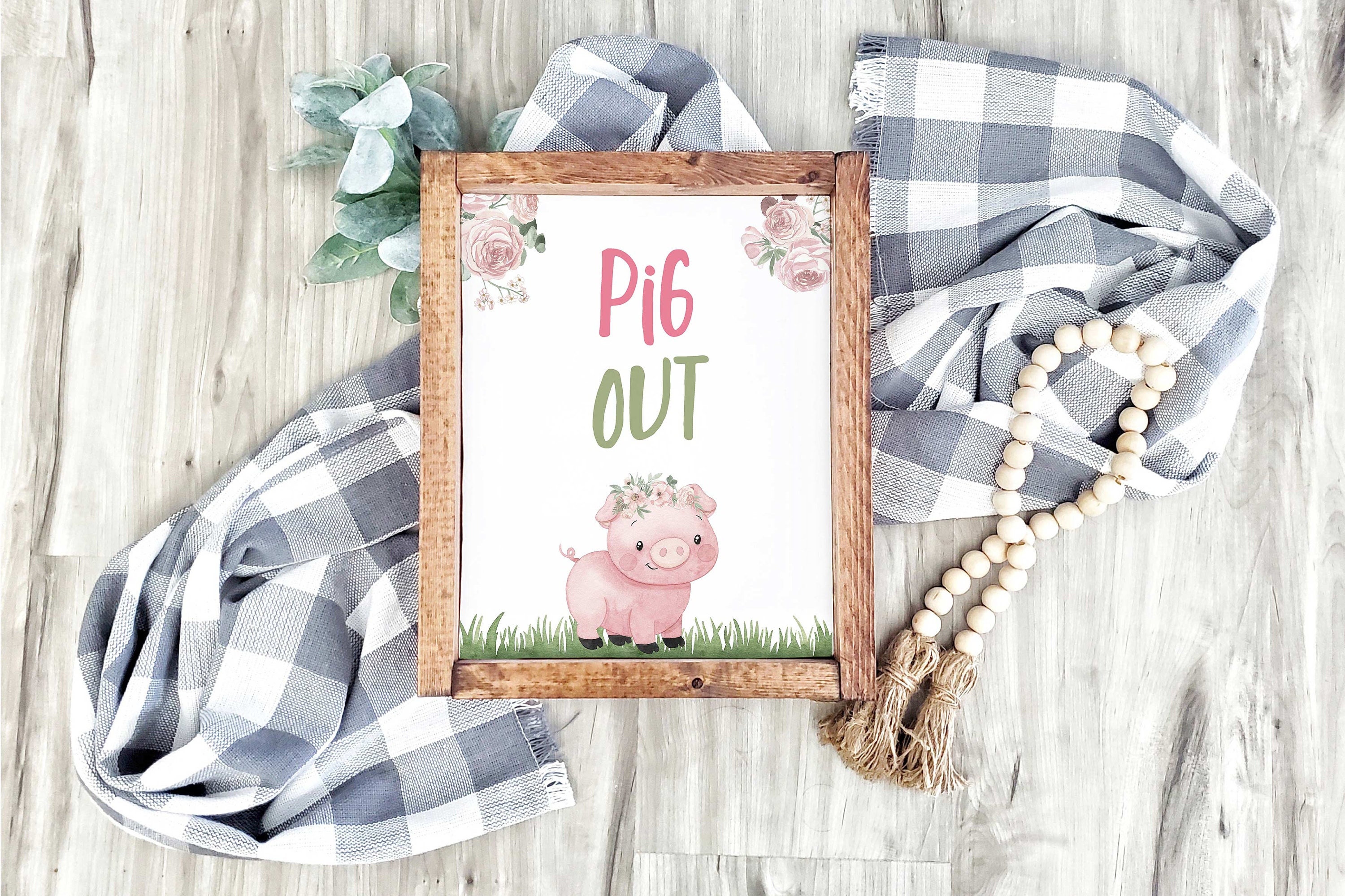 Farm Pig Sign Pig Out Sign Girl Farm Animals Birthday Etsy 日本
