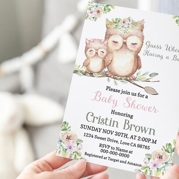 Girl Owl Baby Shower - Etsy