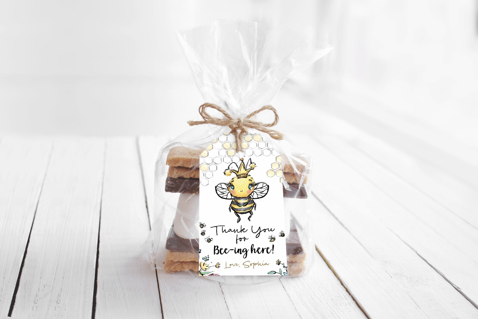 Thank You for Beeing Here Tag EDITABLE Bee Thank You Tags - Etsy