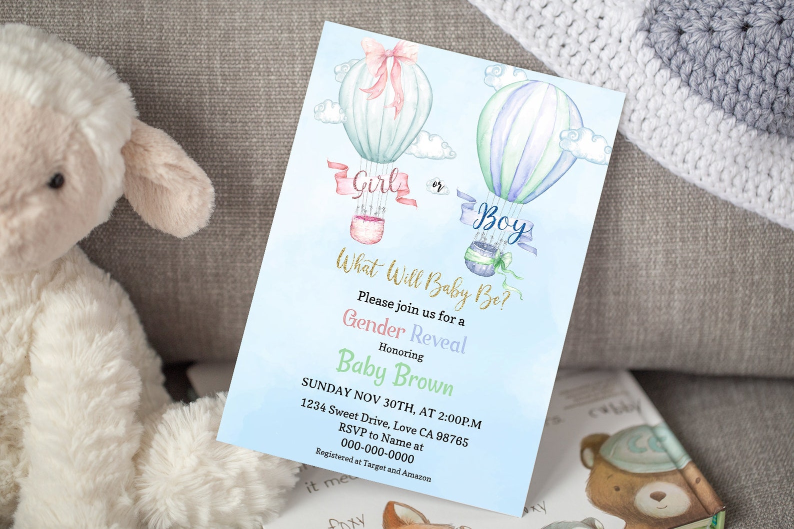 Editable Gender Reveal invitation Garçon ou fille Bleu ou Etsy