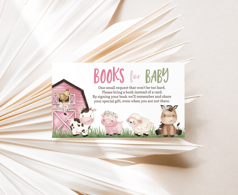 Books for Baby Request Floral Farm Baby Shower Invitation Etsy