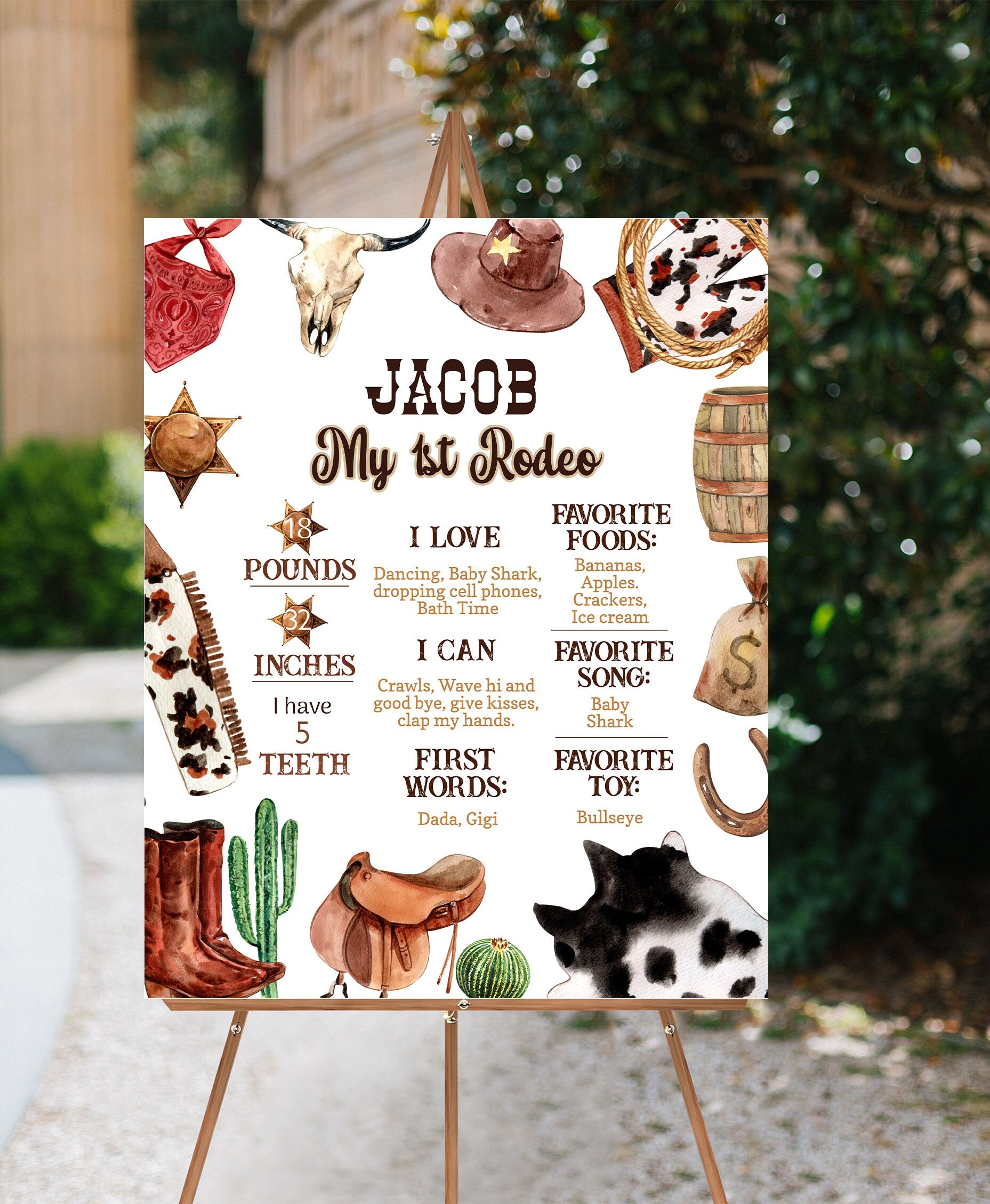 My First Rodeo Sign Post My First Rodeo Milestone Poster, Cowboy Milestone Board, Cowboy 1st ...