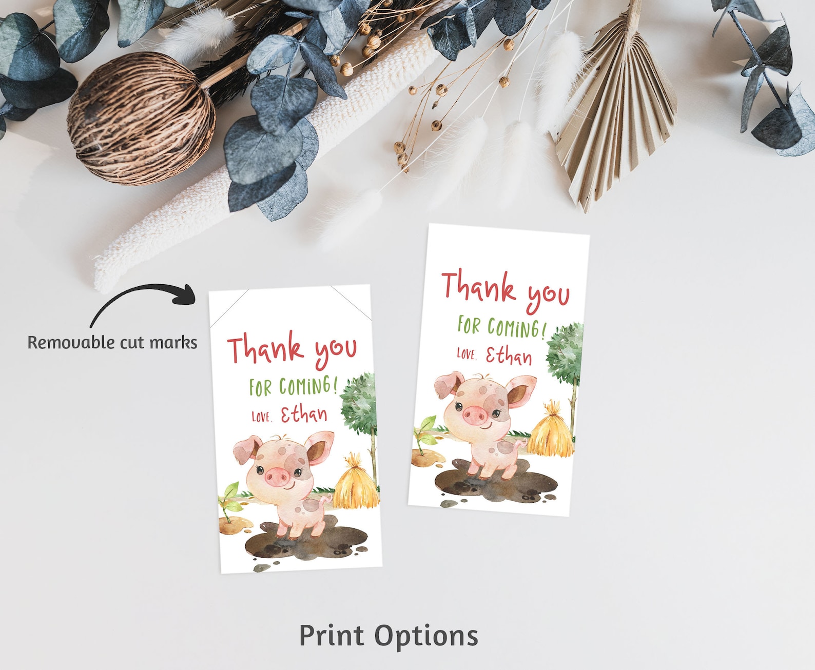 Editable Farm Thank You Tags, Farm Animals Birthday Favor Tags ...